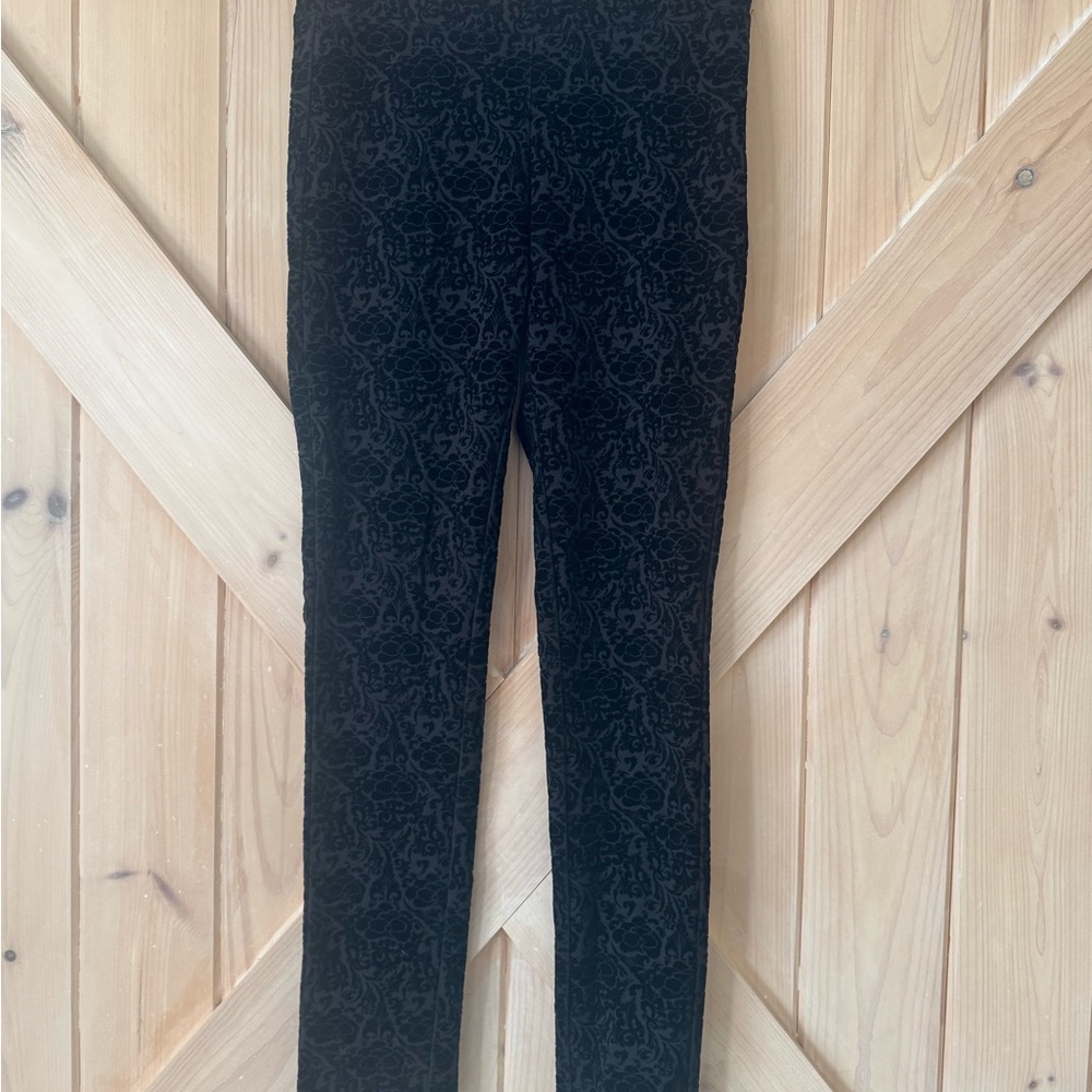NYDJ Black Velvet Burnout Slim Pants